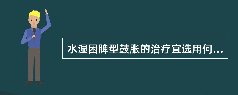 水湿困脾型鼓胀的治疗宜选用何方剂（）。