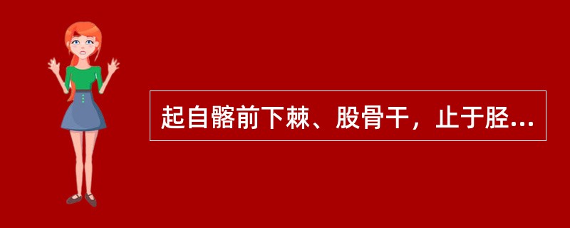 起自髂前下棘、股骨干，止于胫骨粗隆的肌是（）