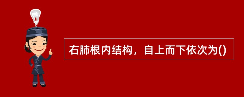 右肺根内结构，自上而下依次为()
