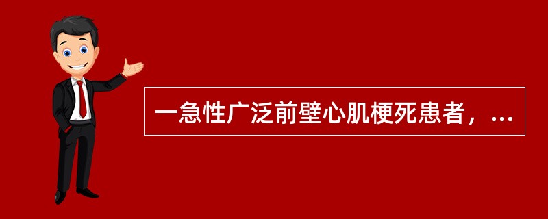 一急性广泛前壁心肌梗死患者，入院第2天气促加剧。查体：血压10.1/6.7kPa