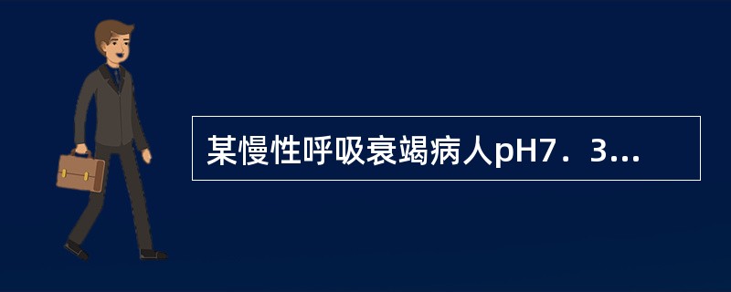 某慢性呼吸衰竭病人pH7．3，PaCO260mmHg，PaO250mmHg，除改