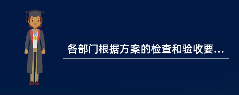 各部门根据方案的检查和验收要求组织对本部门管理方案的实施和完成情况进行检查和按规