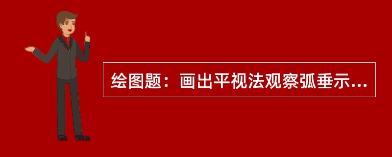 绘图题：画出平视法观察弧垂示意图。