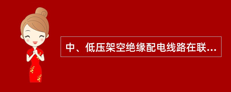 中、低压架空绝缘配电线路在联络开关两侧，分支杆、耐张杆接头处及有可能反送电的分支