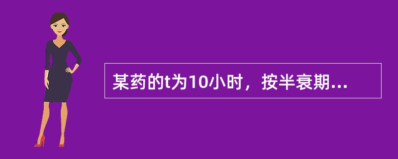 某药的t为10小时，按半衰期时间间隔给药，达到稳定血浓度的时间是（）