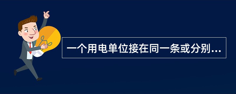 一个用电单位接在同一条或分别接在两条或者多条电力线路上的几台用户配电变压器及中压