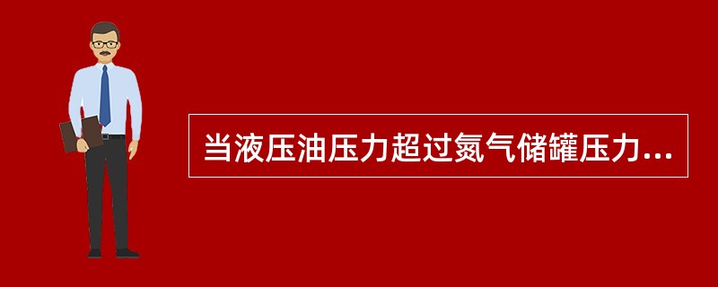 当液压油压力超过氮气储罐压力时，活塞将移动到（）