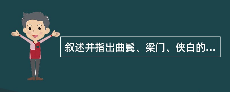 叙述并指出曲鬓、梁门、侠白的定位。