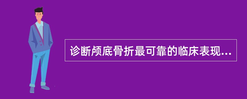 诊断颅底骨折最可靠的临床表现是( )。