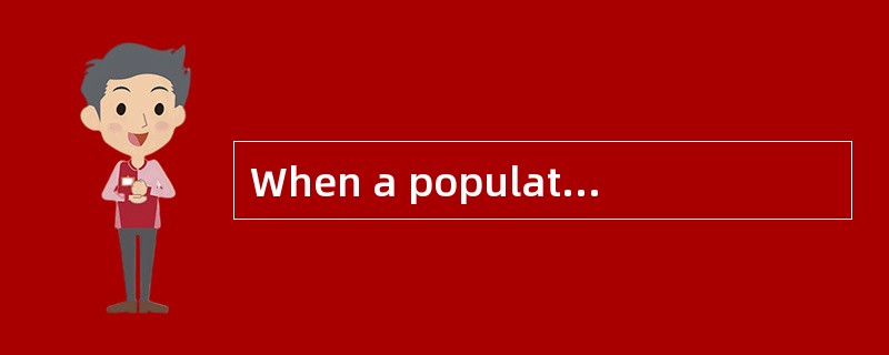When a population doubles, the country i