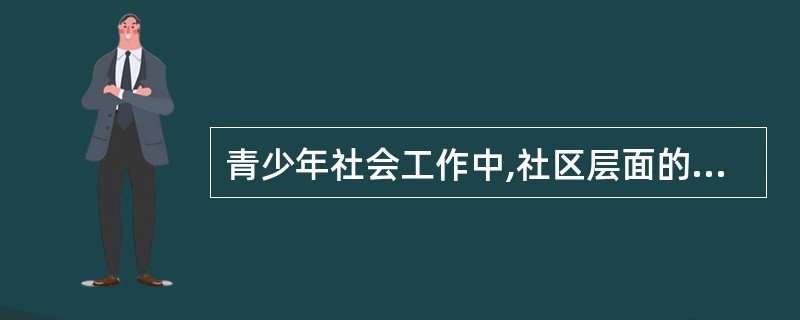 青少年社会工作中,社区层面的工作不包含以下哪些方面的特点?( )。