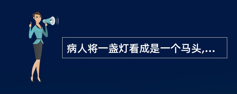 病人将一盏灯看成是一个马头,则以下哪种描述是正确的