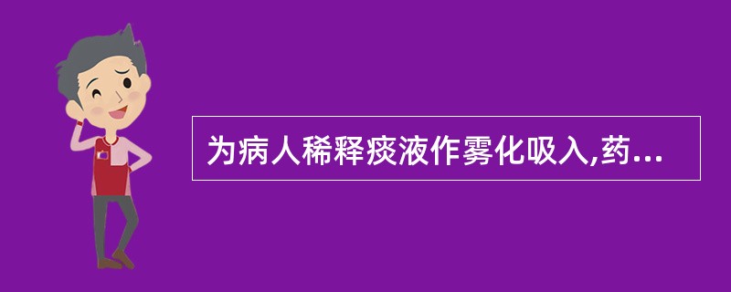 为病人稀释痰液作雾化吸入,药物首选( )。