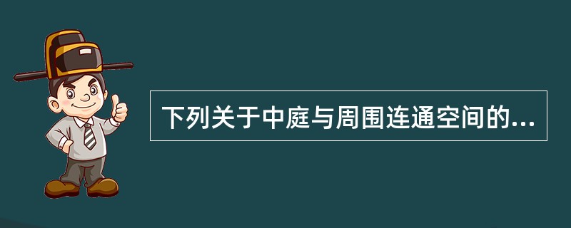 下列关于中庭与周围连通空间的防火分隔措施正确的是( )A、当采用防火隔墙时,耐火