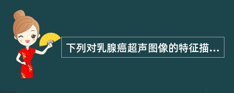 下列对乳腺癌超声图像的特征描述,选项不正确的是