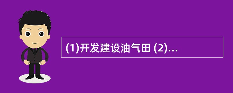 (1)开发建设油气田 (2)新的合成材料不断问世 (3)勘探石油、天然气资源 (