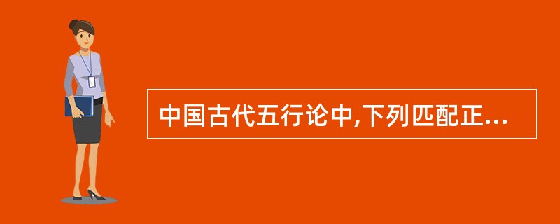 中国古代五行论中,下列匹配正确的是( )。