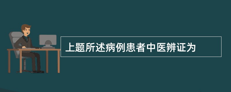 上题所述病例患者中医辨证为