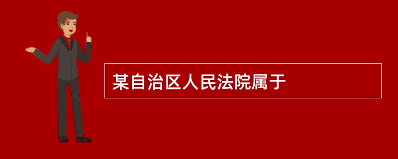 某自治区人民法院属于