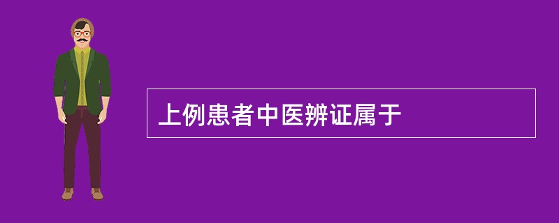 上例患者中医辨证属于