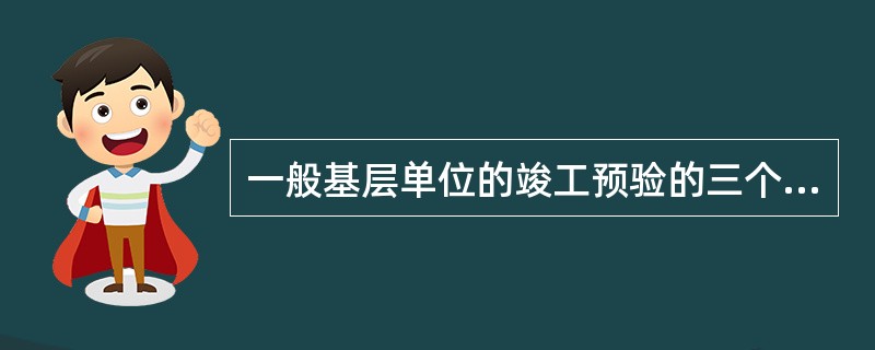 一般基层单位的竣工预验的三个层次不包括()。