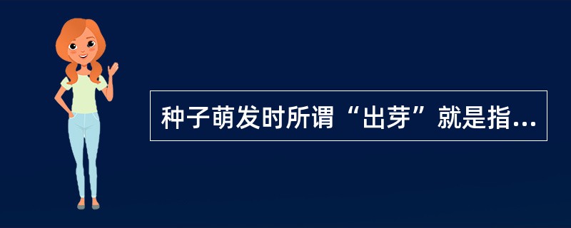 种子萌发时所谓“出芽”就是指种子已露出“胚芽”。()