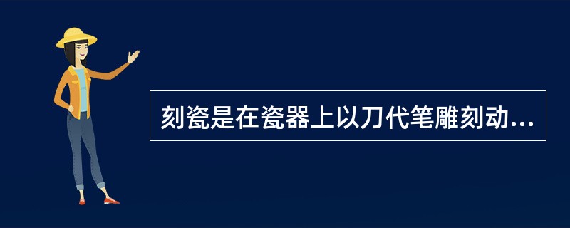 刻瓷是在瓷器上以刀代笔雕刻动物、山水、人物、花草、书法篆刻等各种图案的美术加工工