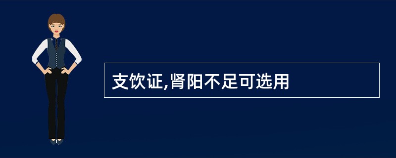 支饮证,肾阳不足可选用