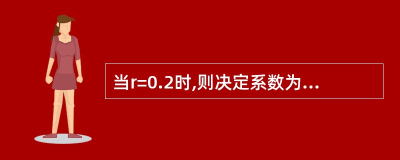 当r=0.2时,则决定系数为A、2%B、4%C、10%D、20%E、40% -