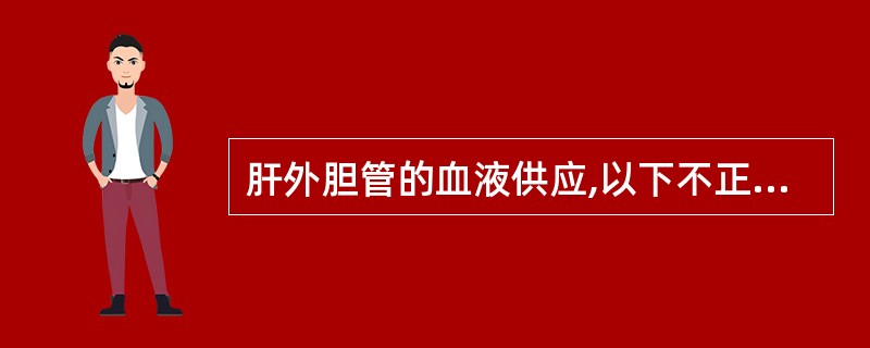 肝外胆管的血液供应,以下不正确的是