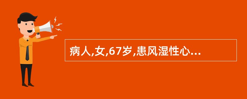 病人,女,67岁,患风湿性心脏病近30年,近半年活动后易发生心悸、气短,医生诊断