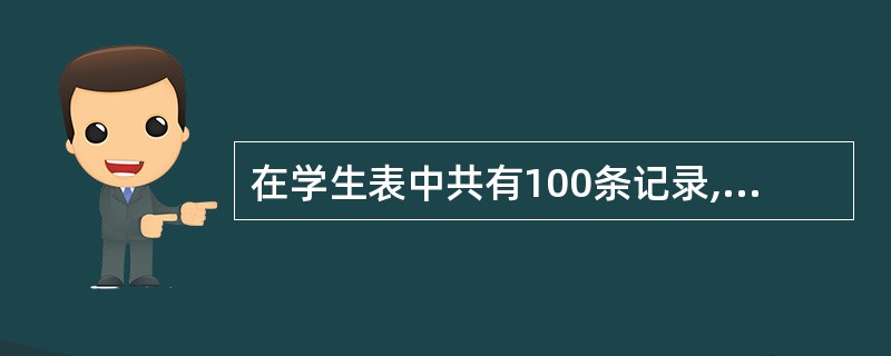 在学生表中共有100条记录,执行如下命令,执行结果将是INDEX ON—总分 T