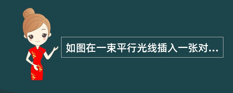 如图在一束平行光线插入一张对边平行的纸板,如果光线与纸板右下方所成的∠1 是72