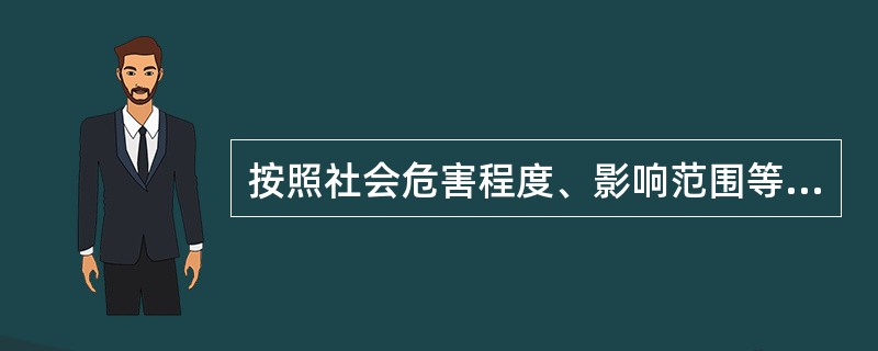按照社会危害程度、影响范围等因素,自然灾害、事故灾难、公共卫生事件分为级.
