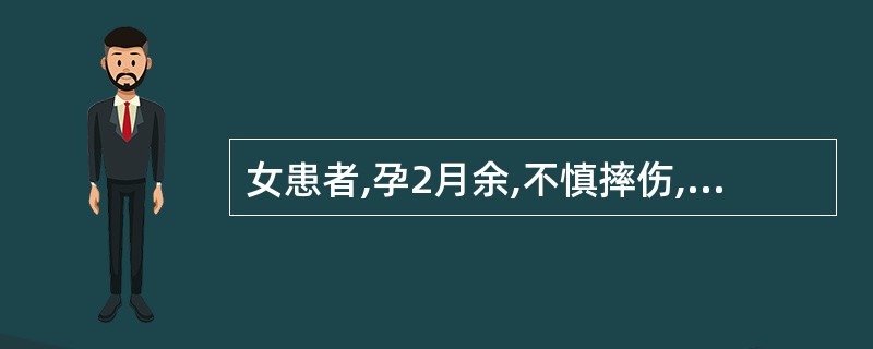 女患者,孕2月余,不慎摔伤,感轻度腰痠腹坠痛,阴道有少许出血。舌质正常,脉滑无力