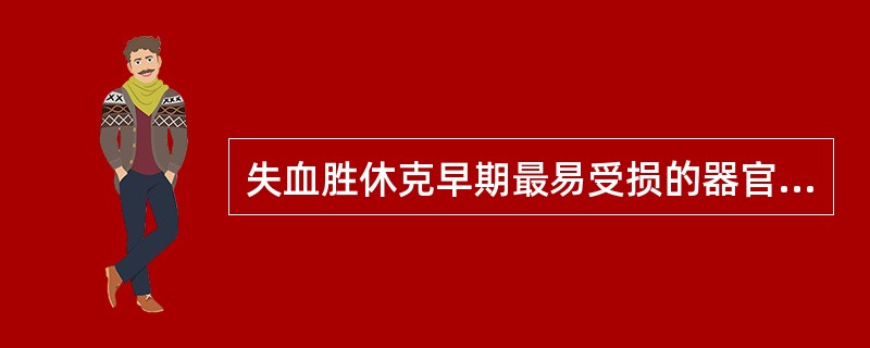 失血胜休克早期最易受损的器官足( )。