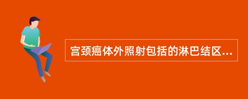 宫颈癌体外照射包括的淋巴结区域为A、闭孔、髂内外、髂总、腹主动脉旁及腹股沟淋巴结