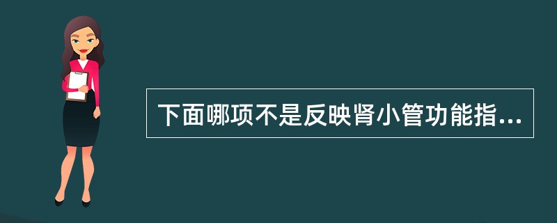 下面哪项不是反映肾小管功能指标A、α小球蛋白B、视黄醇结合蛋白C、尿浓缩功能检查