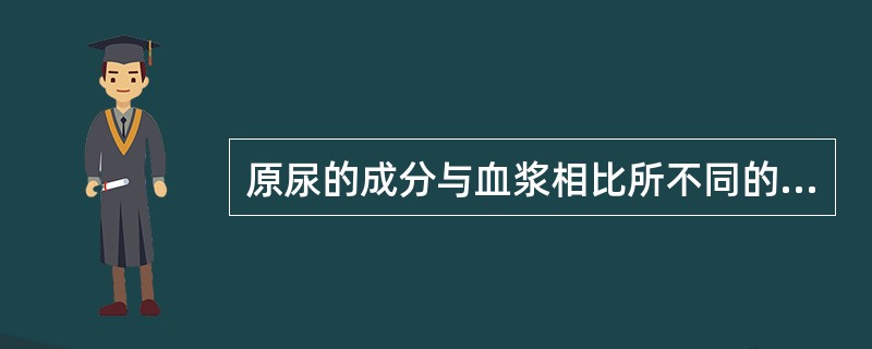 原尿的成分与血浆相比所不同的是( )。