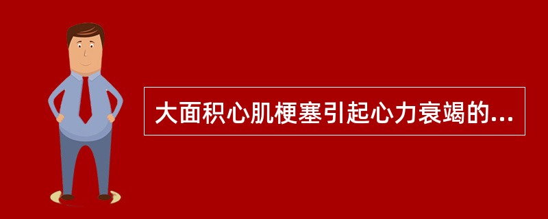 大面积心肌梗塞引起心力衰竭的机制( )