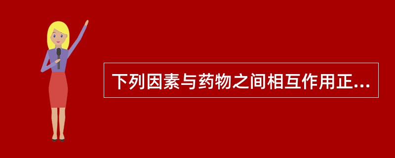 下列因素与药物之间相互作用正确的是( )。