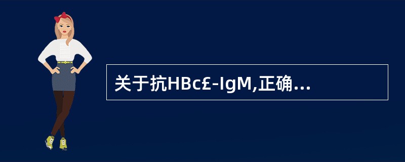 关于抗HBc£­IgM,正确的叙述是( )。