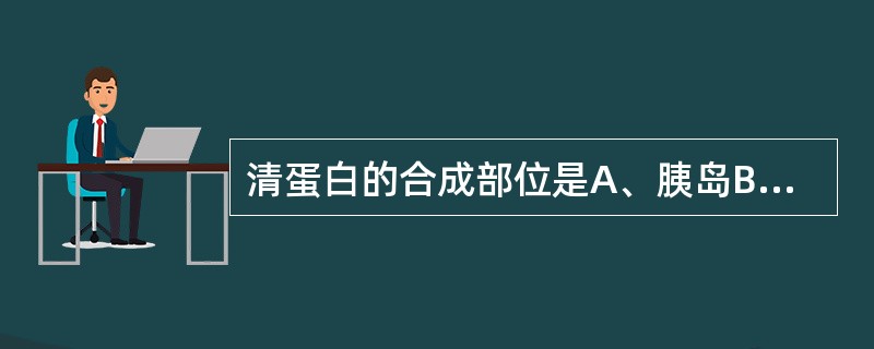 清蛋白的合成部位是A、胰岛B、脑部C、心脏D、肝部E、肺部