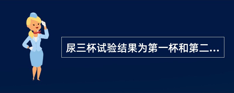 尿三杯试验结果为第一杯和第二杯均为清晰,第三杯有弥散的脓液,可初步诊断为