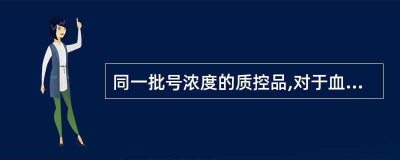 同一批号浓度的质控品,对于血糖在A实验室20d的测定结果的变异系数(CV1)为3