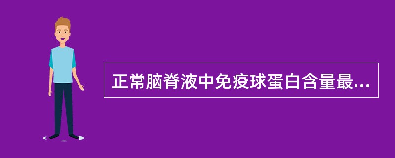 正常脑脊液中免疫球蛋白含量最高者为