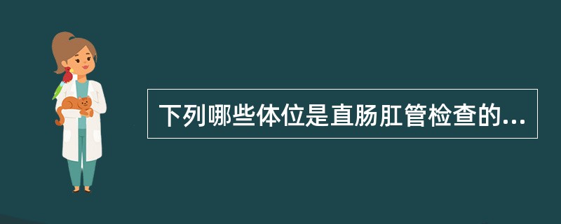 下列哪些体位是直肠肛管检查的常用体位A、蹲位B、胸膝位C、截石位D、左侧卧位E、