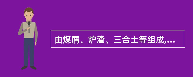 由煤屑、炉渣、三合土等组成,且多用于临时性或过渡性园路的路面称为( )。