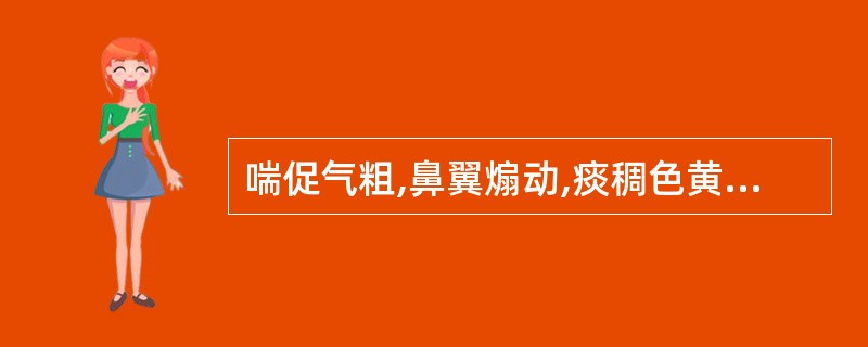 喘促气粗,鼻翼煽动,痰稠色黄,烦躁口渴,身热恶风,舌苔薄黄,脉象浮数。应诊断为(