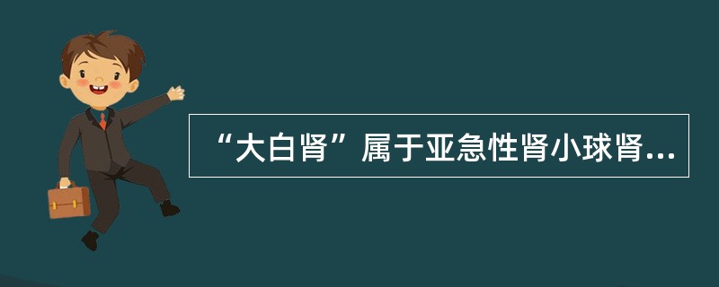 “大白肾”属于亚急性肾小球肾炎;犊牛的“白斑肾”属于间质性肾炎。()